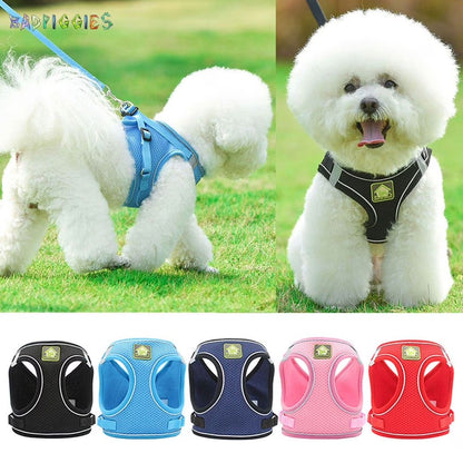Badpiggies Cat Dog No Pull Harness Leash Set Outdoor Adjustable Puppy Bulldog Reflective Harness Vest (XS, Red)