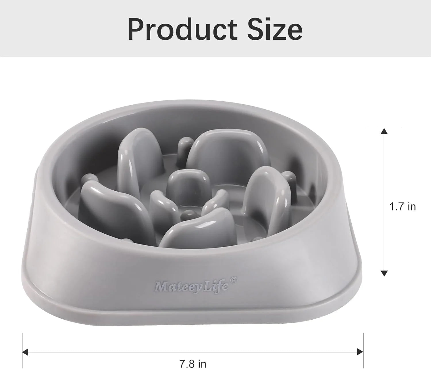 Slow Feeder Dog Bowls 2PCS, Non Slip Cat Food Bowls, Bloat Stop Maze Dishes, Interactive Feeder for All Breeds 2 Cup Gray&amp;Black