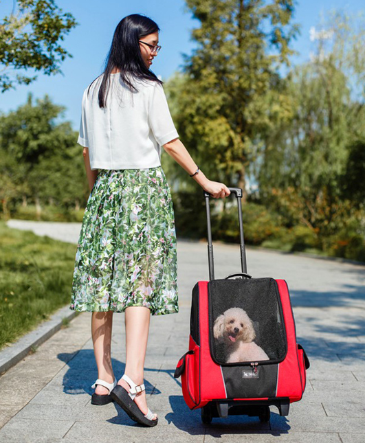 Pet Wheel Carrier Backpack