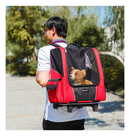 Pet Wheel Carrier Backpack