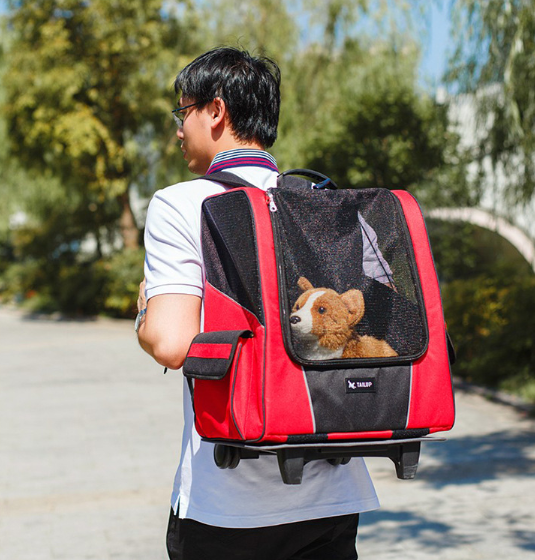 Pet Wheel Carrier Backpack