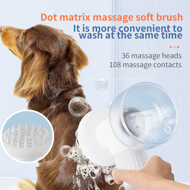 Electric Pet Bath Brush with Soap Dispenser