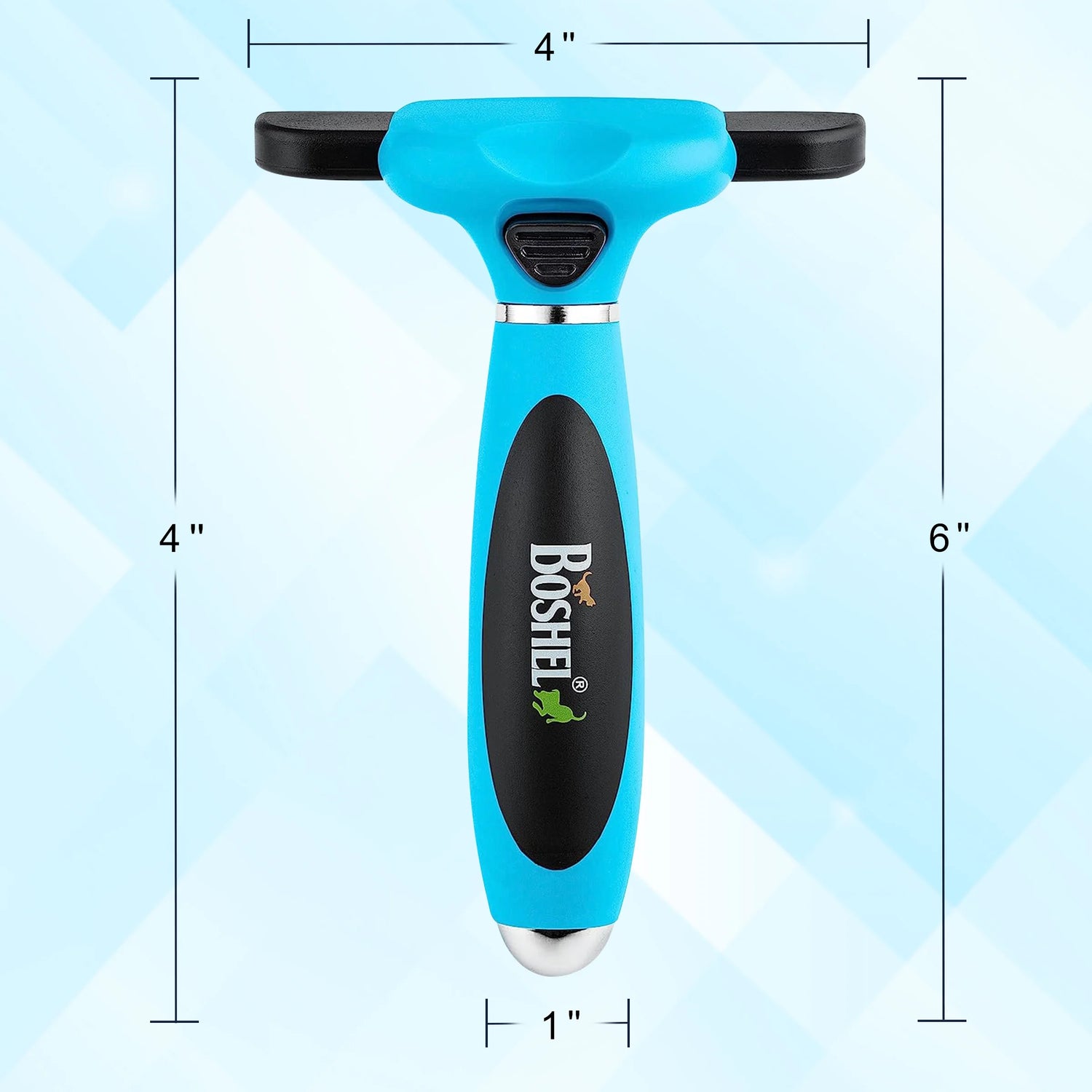 Ergonomic Grooming Brush for Dogs &amp; Cats - Reduces Shedding - Easy Clean Anti-Slip Handle - Deshedding Tool