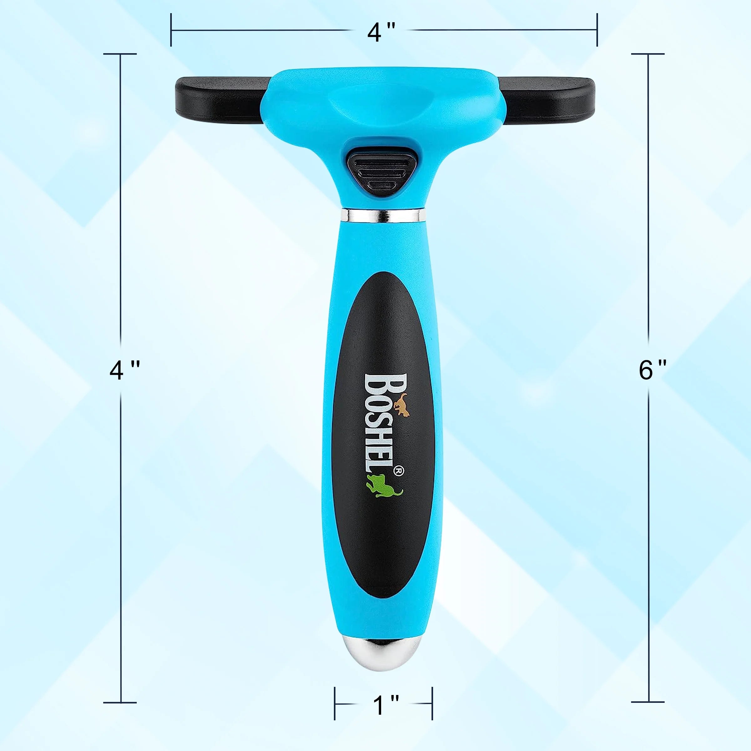 Ergonomic Grooming Brush for Dogs &amp; Cats - Reduces Shedding - Easy Clean Anti-Slip Handle - Deshedding Tool