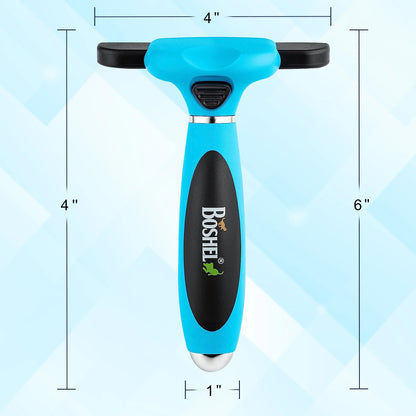 Ergonomic Grooming Brush for Dogs &amp; Cats - Reduces Shedding - Easy Clean Anti-Slip Handle - Deshedding Tool