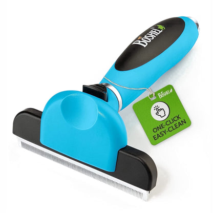 Ergonomic Grooming Brush for Dogs &amp; Cats - Reduces Shedding - Easy Clean Anti-Slip Handle - Deshedding Tool