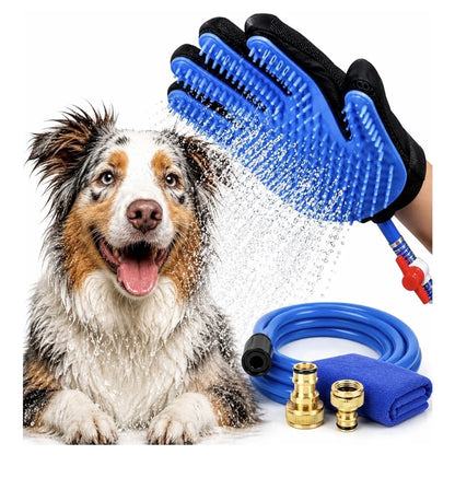 Bathing Hose Glove for Dogs, Cats &amp; Other Pets with Superior Quality Towel