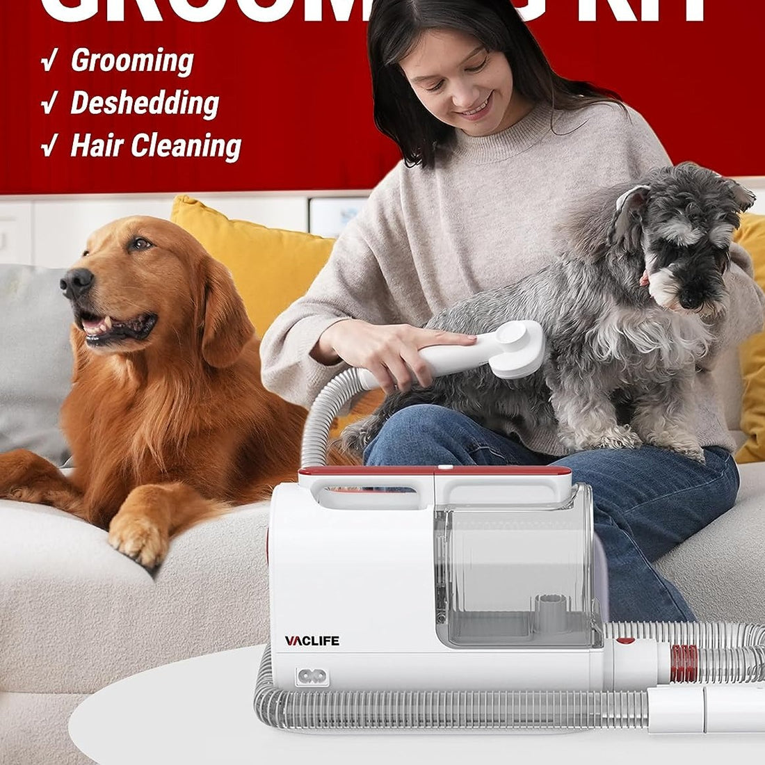 Pet Hair Vacuum Grooming Kit